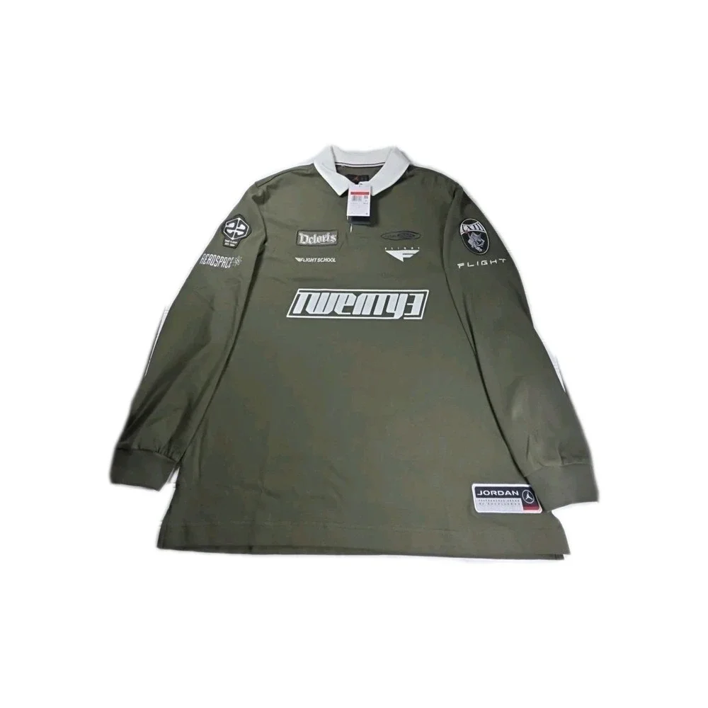 Jordan Essentials Men's Long-Sleeve Rugby Top  Cargo Khaki LARGE HF9323-325 NWT